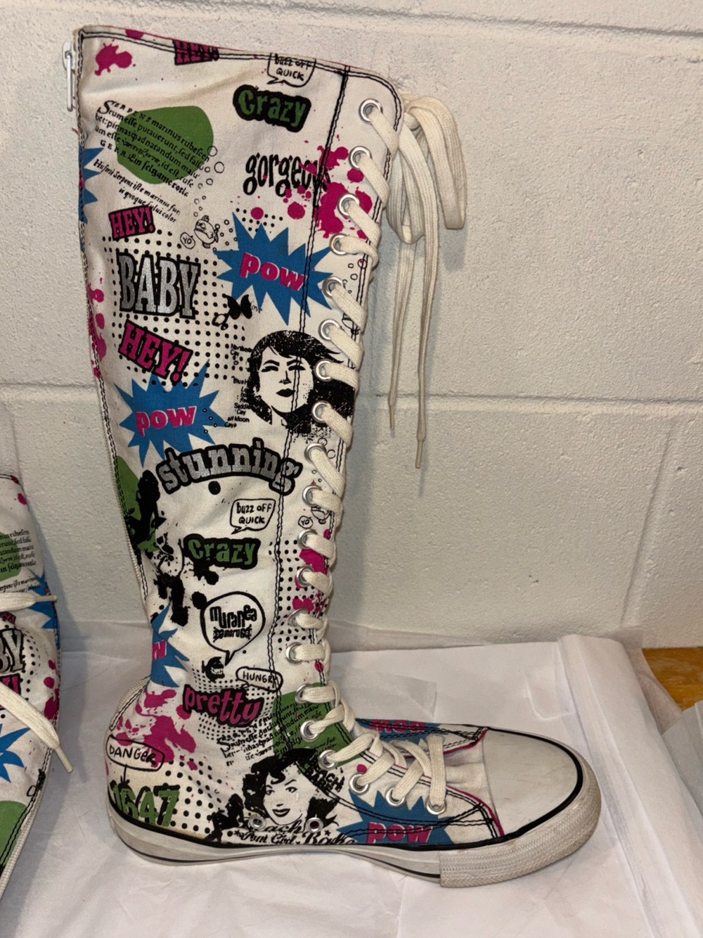 Vintage Airwalk knee high graffiti tennis shoes lace ups Retro Y2K women’s 8.5 - Picture 12 of 13